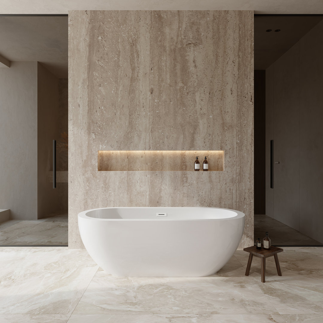 Soho 68'' x 30.5'' Freestanding Soaking Acrylic Bathtub Wyndham Collection 