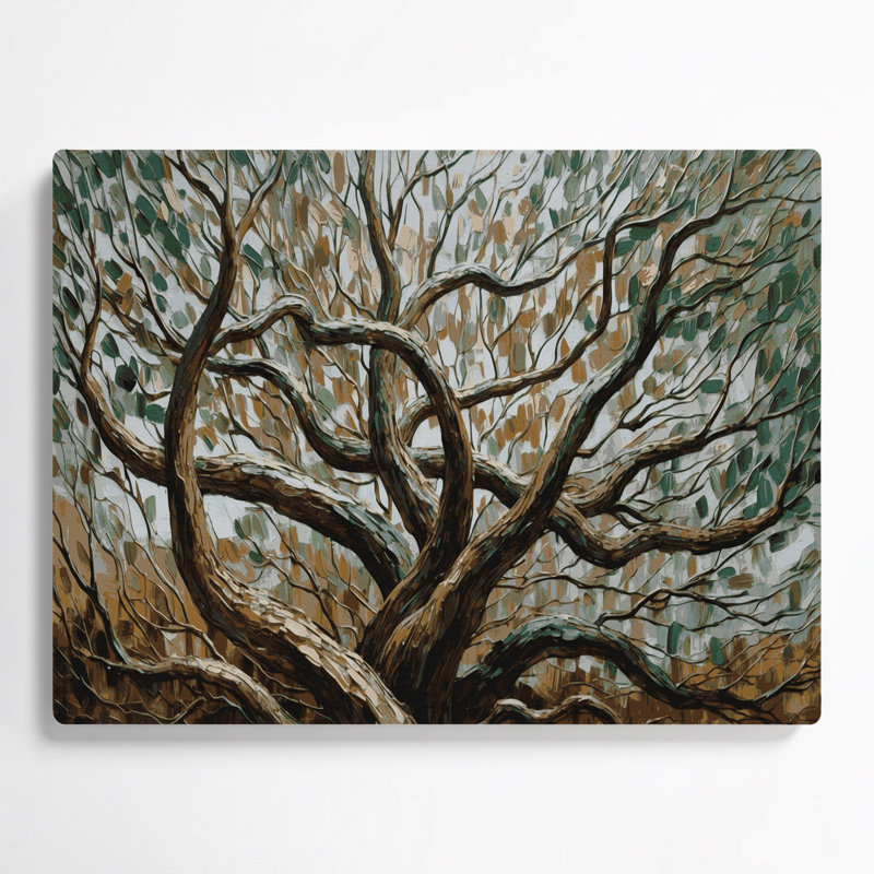 Art mural en métal avec branches d'orme botaniques, H 11 po x l 14 po