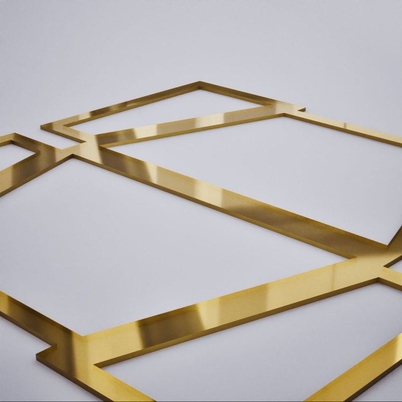 Panneaux muraux décoratifs en acrylique Greeley, moyen, l 15 3/8 po x H 15 3/8 po x T 1/8 po, miroir doré, Doré