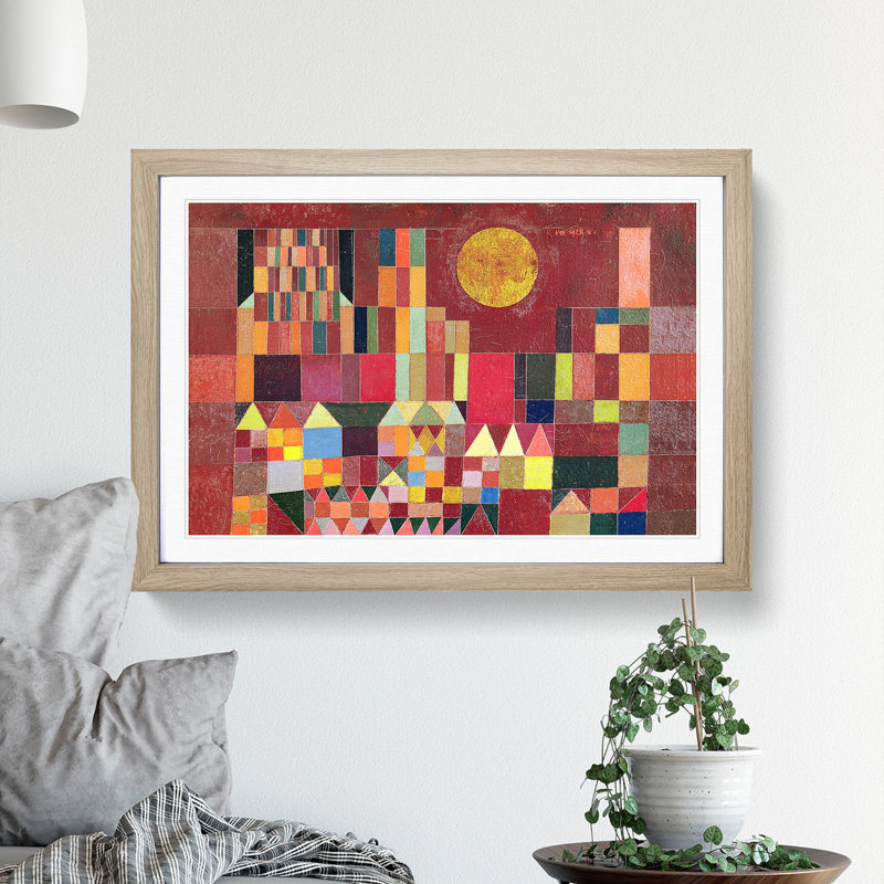 Slot Og Sol by Paul Klee - Picture Frame Painting, Oak Framed, 27cm H x 36cm W x 2cm D