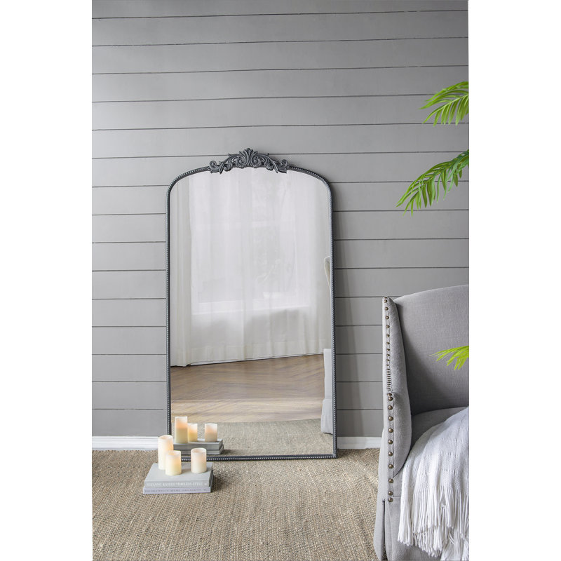 Miroir d'appoint mural Emmeline, 66 po x 36 po, Noir