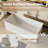 StonePure 63"×28" Freestanding Square Solid Surface Stone Bathtub,  15.2" Deep Soaking Tub with Overflow, Pop-up Drain And Anti-slip Base