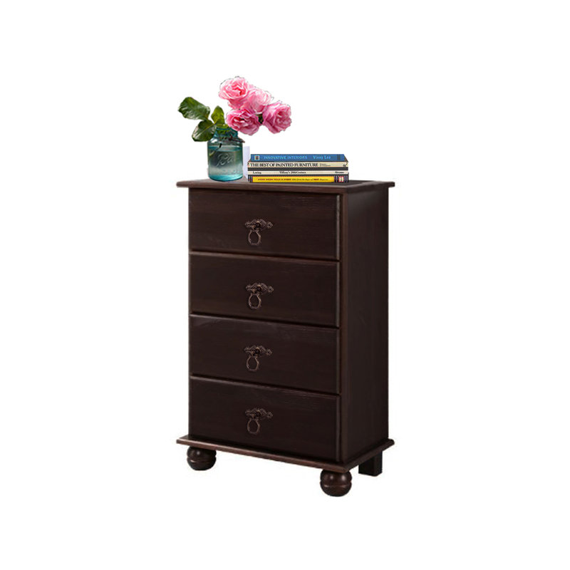 Farley Solid Wood 50cm W 4 - Drawer Chest of Drawers, Havana Brown