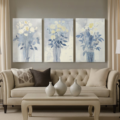 FLORAL Series DCLXXXVIII  -Custom Wrapped Gallery Canvas - 3 Pieces