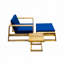 Méridienne d'extérieur en bois d'acacia avec repose-pieds-450549243