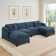 Gary 4 - Piece 140" Upholstered U Shaped Sectional with Solid Wood Base