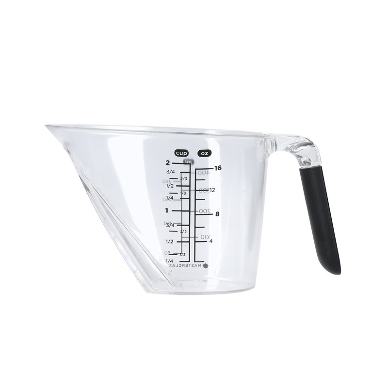 MasterClass Angled Measuring Jug, Clear Plastic Jug with Handle, 0.4 L