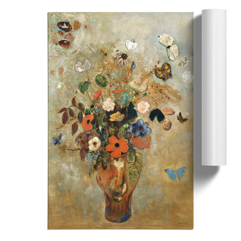 Vase Of Flowers Vol.5 by Odilon Redon - No Frame Painting, 30cm H x 21cm W x 0.1cm D