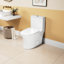 Toilette allongée en céramique, 1,1 / 1,6 po, hauteur confortable, blanc, siège à fermeture fiable T039wt