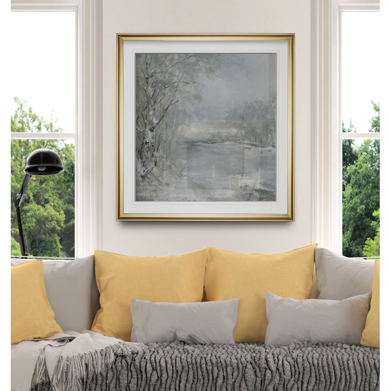 «Winter Wonderland», reproduction de peinture à l'huile, H 27 po x l 27 po x P 1,5 po, Cadre doré