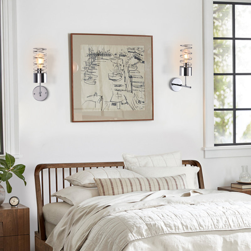 Applique murale moderne en métal CurveCurio 10 po pour chambre et vestibule, design contemporain, Argent argent