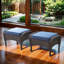 Repose-pieds d'extérieur en osier avec coussin Gaetanino-288057631-314006374