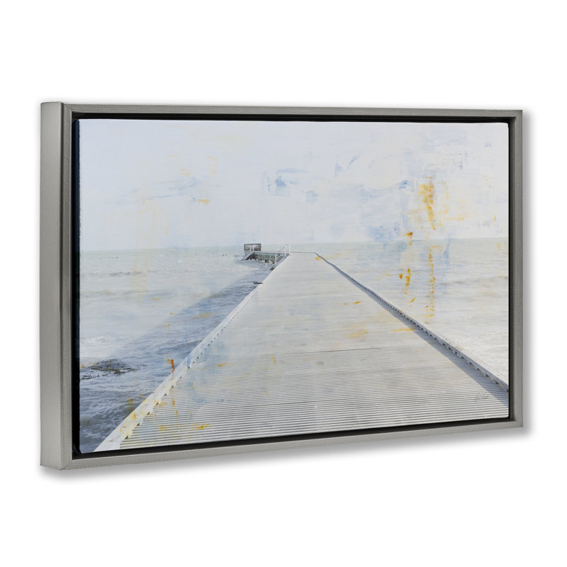  Toile flottante encadrée Pier View, Cadre flottant gris lustré, H 17 po x l 25 po