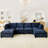 Couch Sectional 4-Seat Sofa With 2 Ottoman