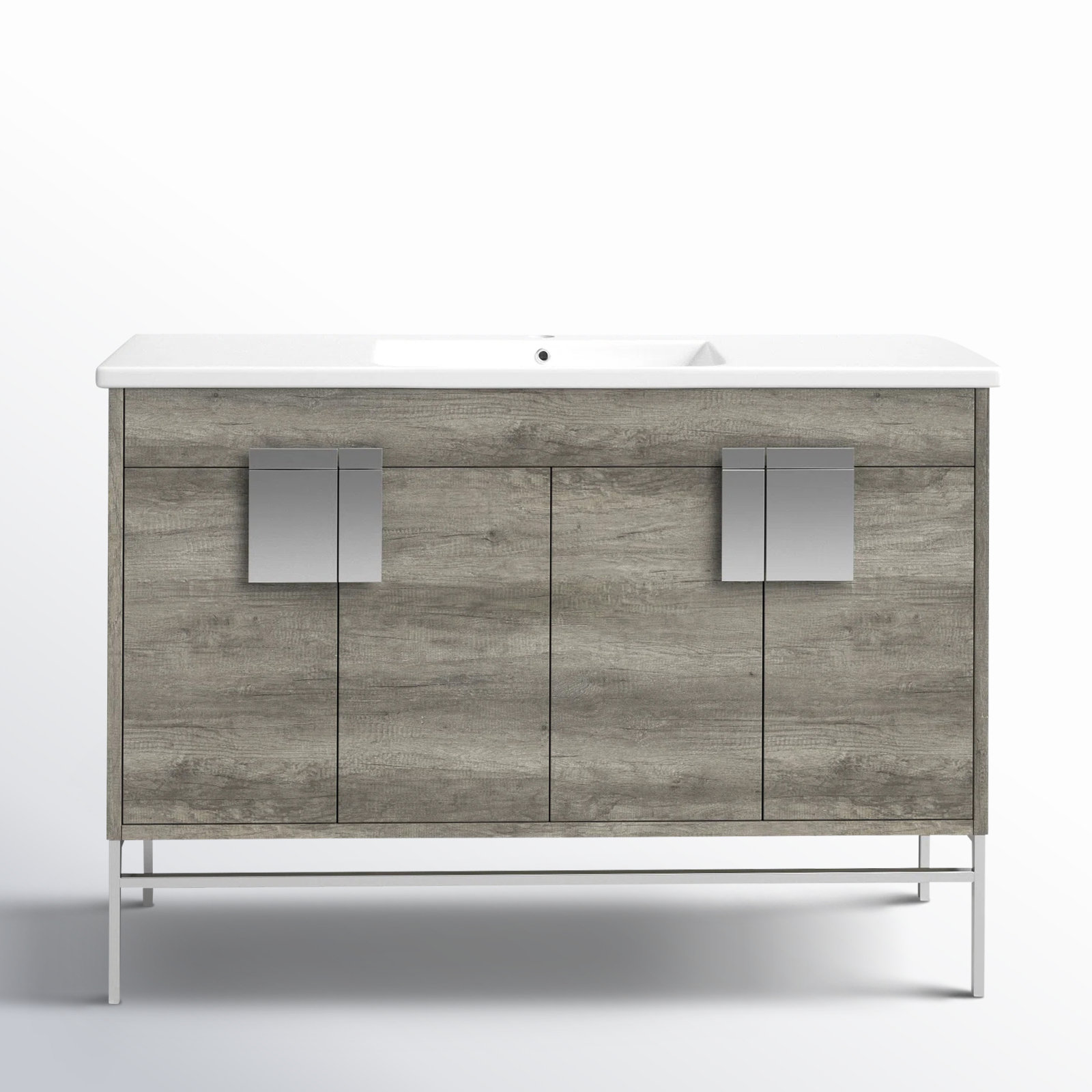 Maisie 48'' Single Bathroom Vanity, Polish Chrome, Grey