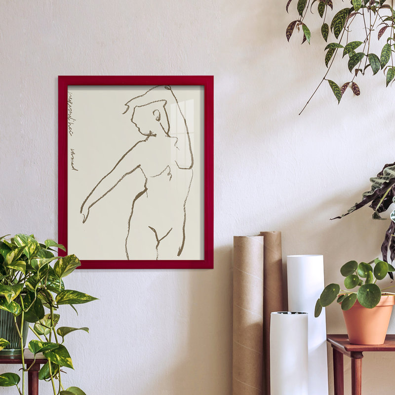Toi et moi III - reproduction de cadre photo, Cadre rouge, H 6 po x l 4 po x P 1 po