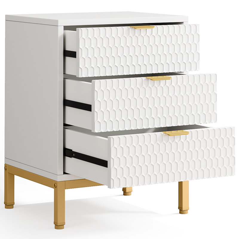 40cm W Metal Bedside Table