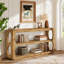 Console en bois massif avec rangement à 3 niveaux, canapé de 63 po de long pour le couloir, le salon, le vestibule ou la chambre à coucher