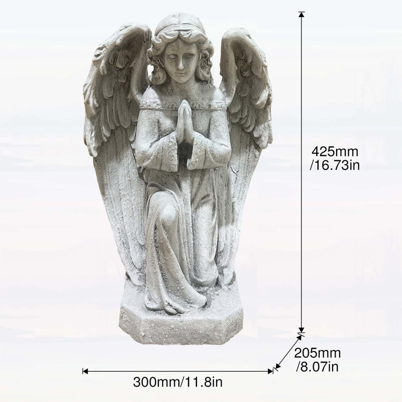 Statue ange en oxyde de magnésium résistant aux intempéries pour un décor extérieur et intérieur, détail exquis et design durable