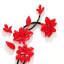 Autocollant mural 2 pièces acrylique en cristal 3D Rose Vine, art mural décoratif pour fond de canapé de chambre à coucher, branche noire avec fleur rose rouge-132948208
