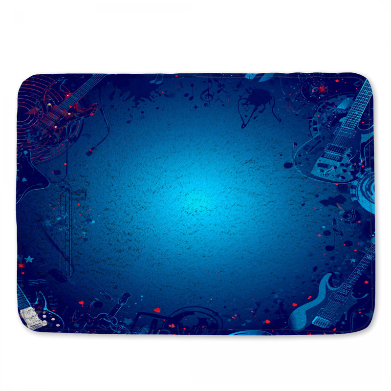 Tapis de bain Blue Electric Guitars, L 34 po x L 21 po