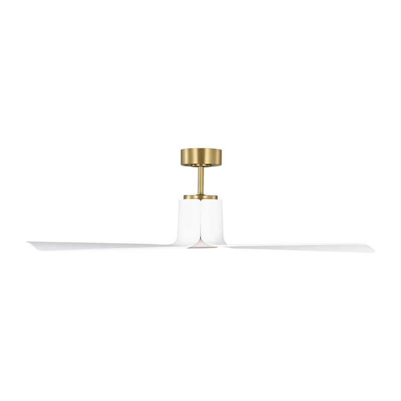 Peel Smart 52 LED Indoor Ceiling Fan with Threaded Downrod, ABS blades and Handheld Remote, Burnished Brass