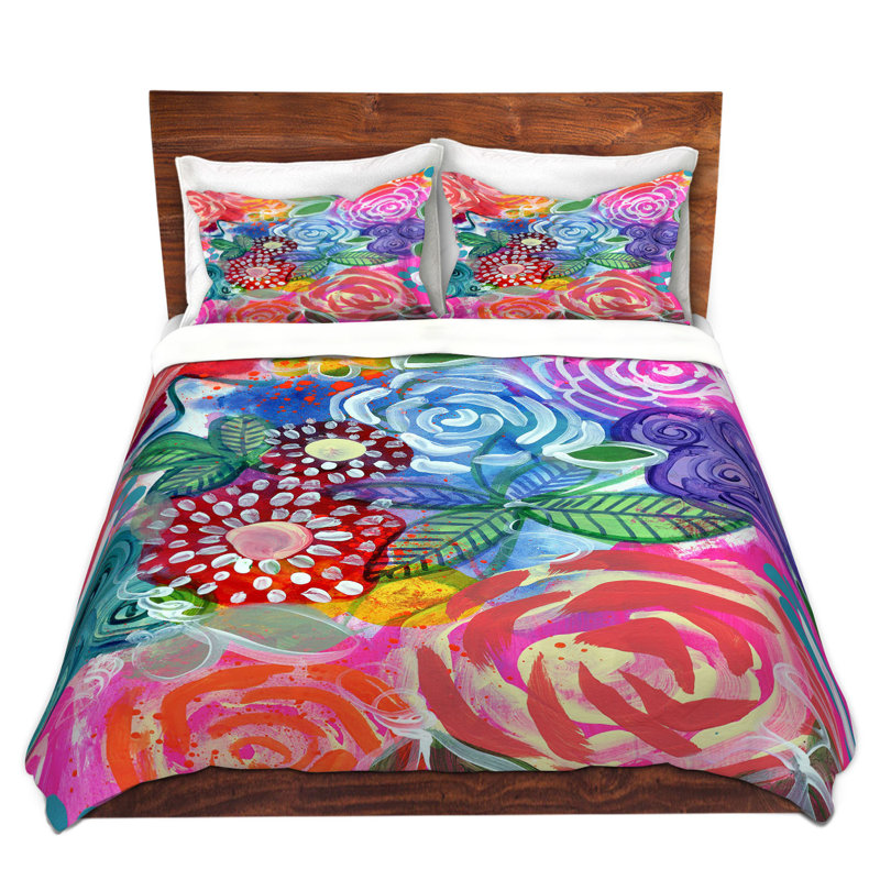 Polyester Floral Duvet Cover, 1 King Duvet Cover + 2 King Shams
