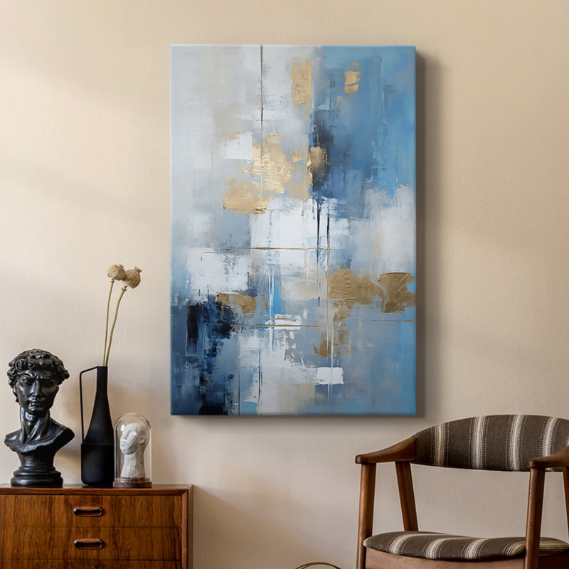 Série ABSTRACT Dxxxx - Toile tendue avec châssis de qualité supérieure - Prêt à être accroché, H 18 po x l 12 po