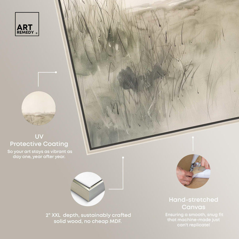 Gaviotas Silver Floater Frame Abstract Canvas Wall Art
