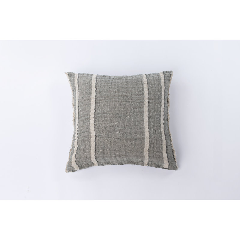 Bailidh Linen Sham, Light Gray/White