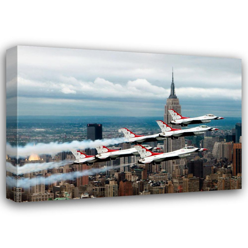 F-16 Fighting Falcons à New York, H 13 po x l 18 po