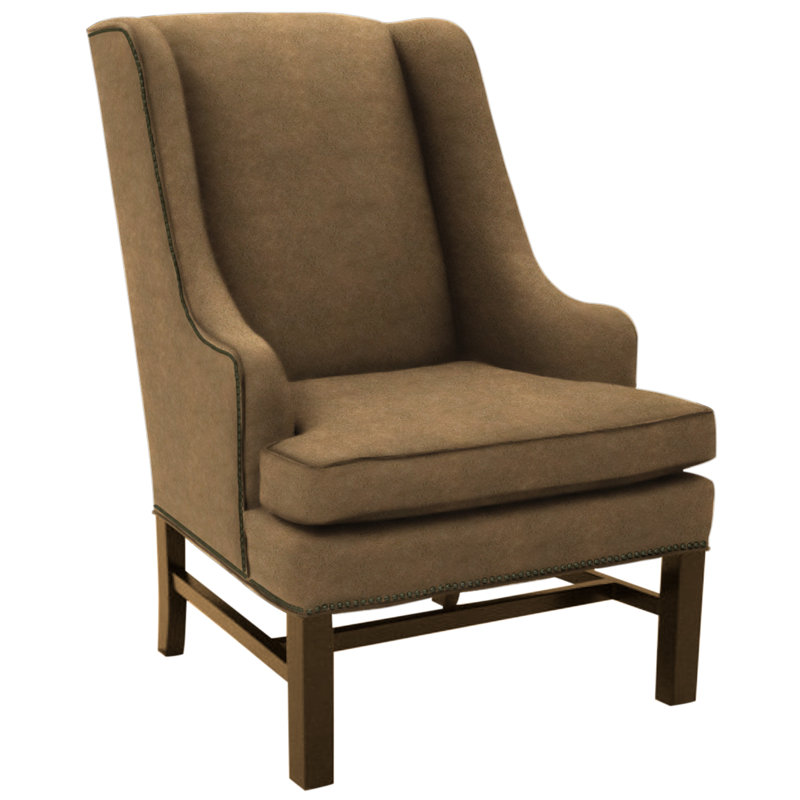 Wingback Chair, Brussels Oyster, Brushy Bayou