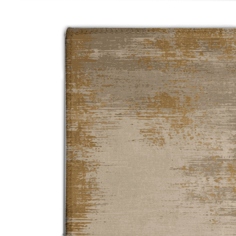 Tapis beige abstrait intérieur et extérieur, Rectangulaire 8 pi x 10 pi