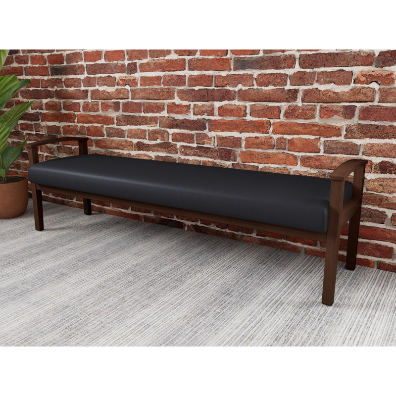 Banc en bois massif Amherst, Noir Patriot Plus, Noyer Riftwood
