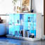 Premium Display Sideboard with Tri-Color Sensor, Removable Glass Shelves and Lock-1086883136