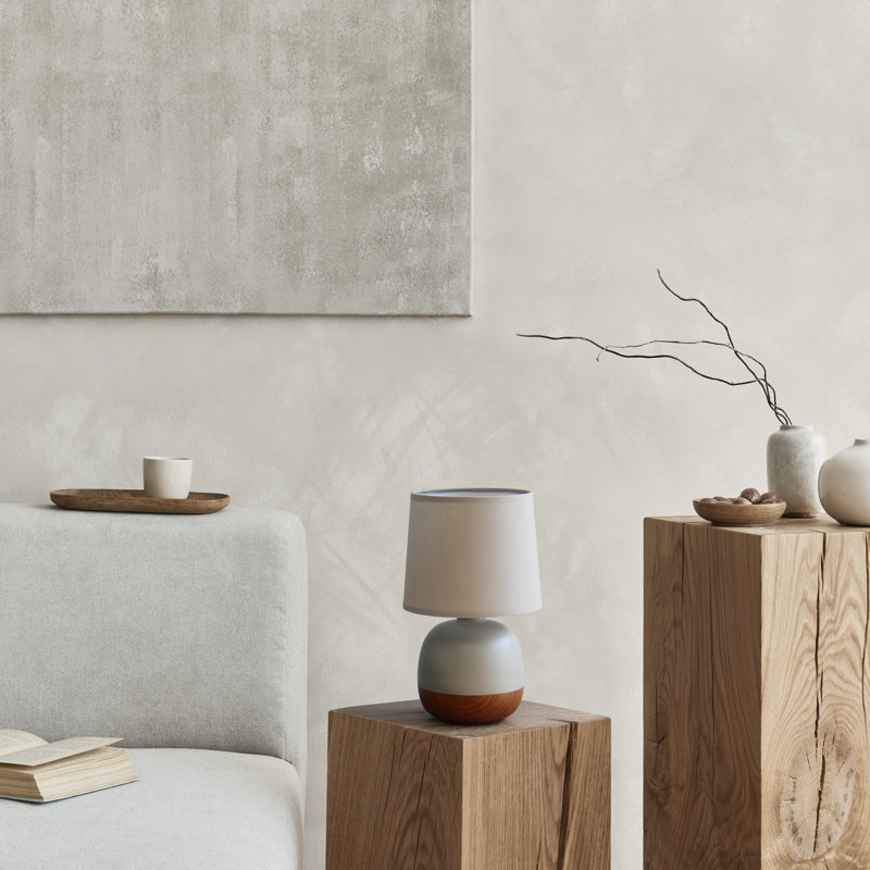 Lampe de table 12 po Badar, Gris clair/brun foncé