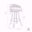 Tabouret de bar pivotant en similicuir et métal gris ardoise