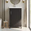 Meuble-lavabo étroit moderne de 20 po avec lavabo en céramique, pieds en bois massif et porte à fermeture en douceur avec tablettes doubles, vert-791967879-791967877