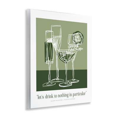 Plaque murale verte «Green Drink Toast», par Lettred and Lined