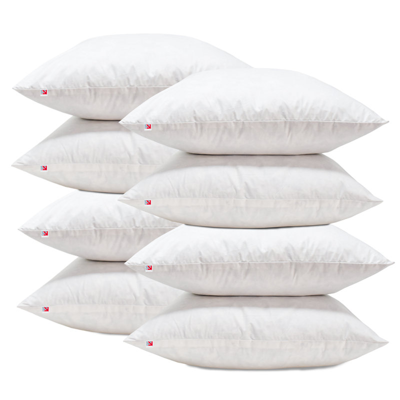 Duck Feather Filled Cushion Inserts Pack Of 8 – 100% Cotton Cushion Inner For Sofa, Couch & Bed - Decorative Throw Pillow Filler – Natural Feather Decorative Pillow Inserts