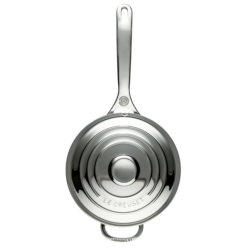 Le Creuset Stainless Steel Saucepan with Lid, 4 qt.