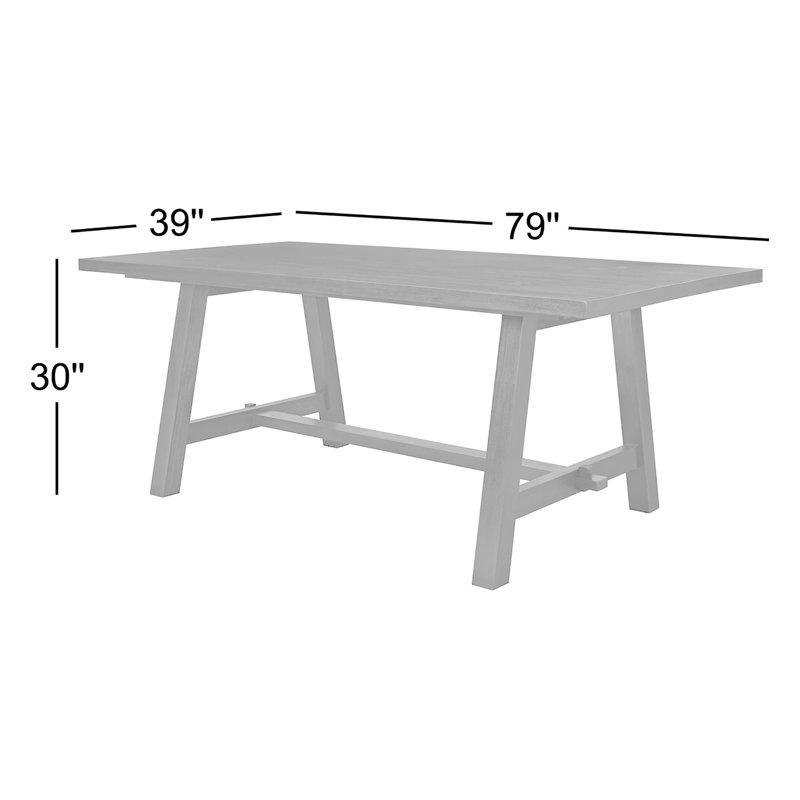Alexa Acacia Dining Table, Brushed Smoke