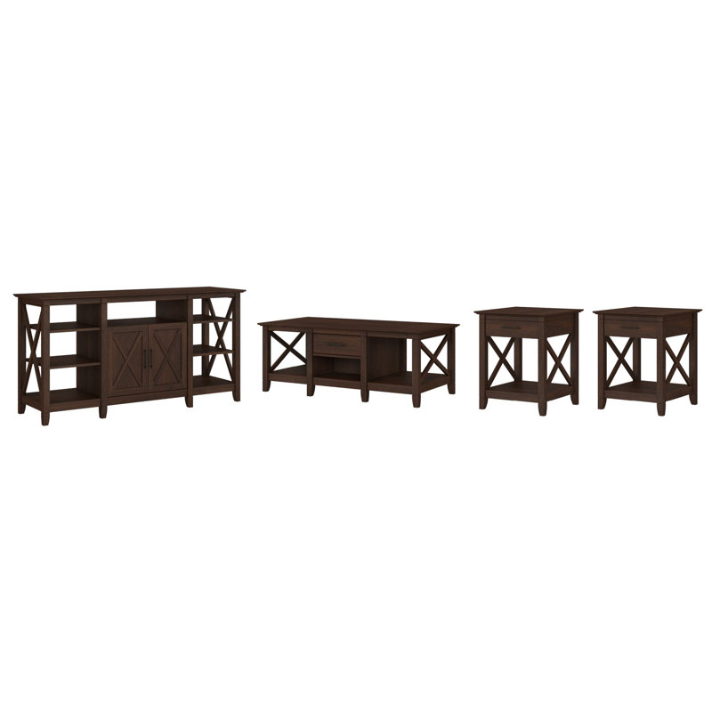 Ensemble de tables basses 4 pièces Huckins, Cerise Bing