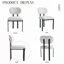 Chaises de salle à manger rembourrées en métal noir Boucle-2141400471