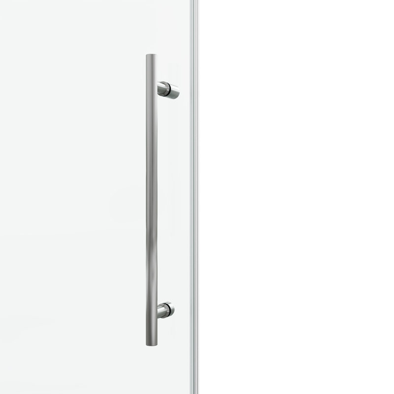 Porte de douche fixe et coulissante, Nickel brossé