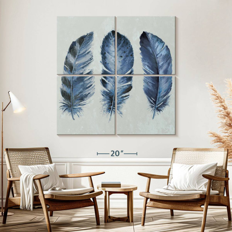 Kerner Indigo Blue Feathers II