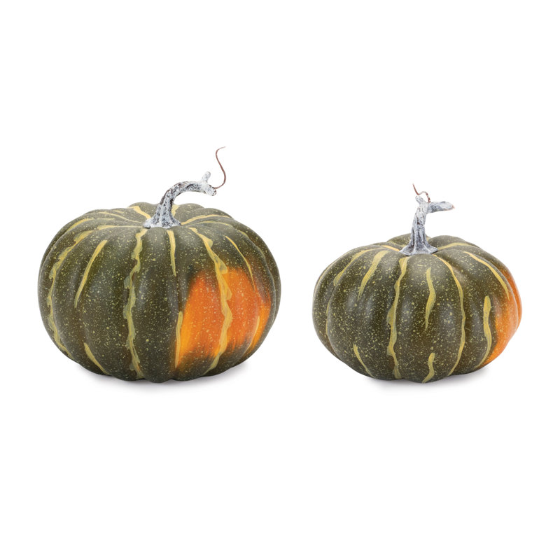 Décoration en mousse citrouille, H 5 po x l 6,25 po x P 6,25 po, Vert