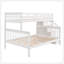 Lit superposé simple au-dessus d'un lit double avec rangement et barrière de sécurité pour chambre à coucher, couleur blanche Stairway-129746795