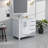 Dark Grey Bath Vanity 36 in. W x 22 in. D, Left Offset Carrara Marble Top, and 34 in. Mirrors-1470552200