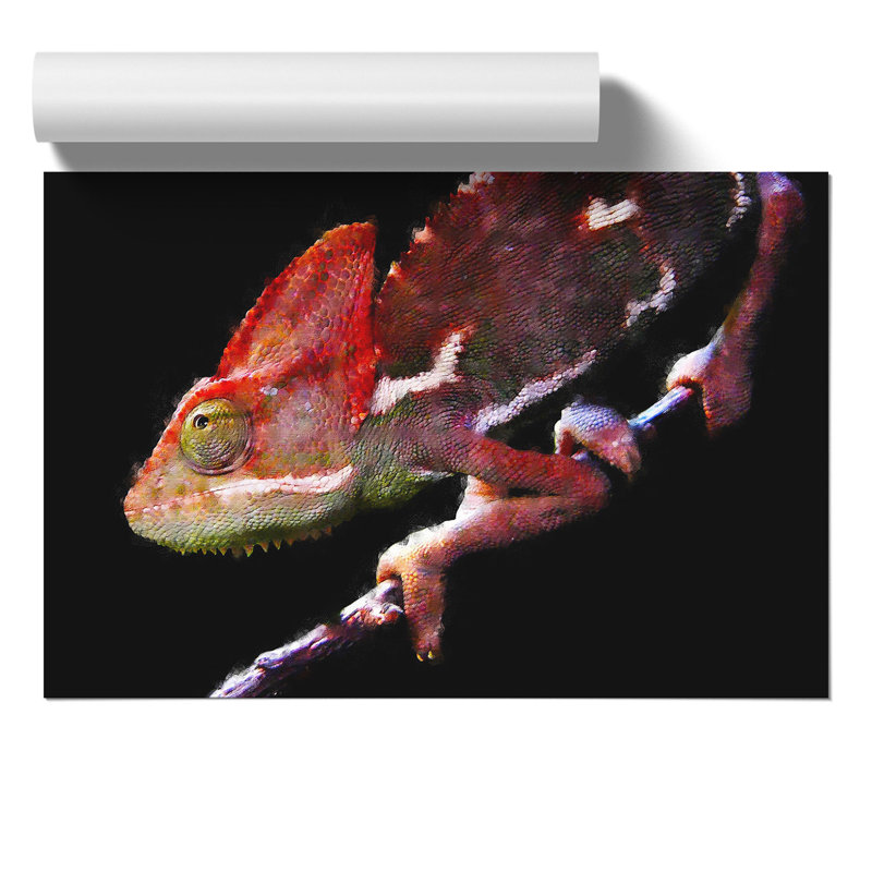 Chameleon Lizard Painting - Frameless Print, 42cm H x 59cm W x 0.1cm D